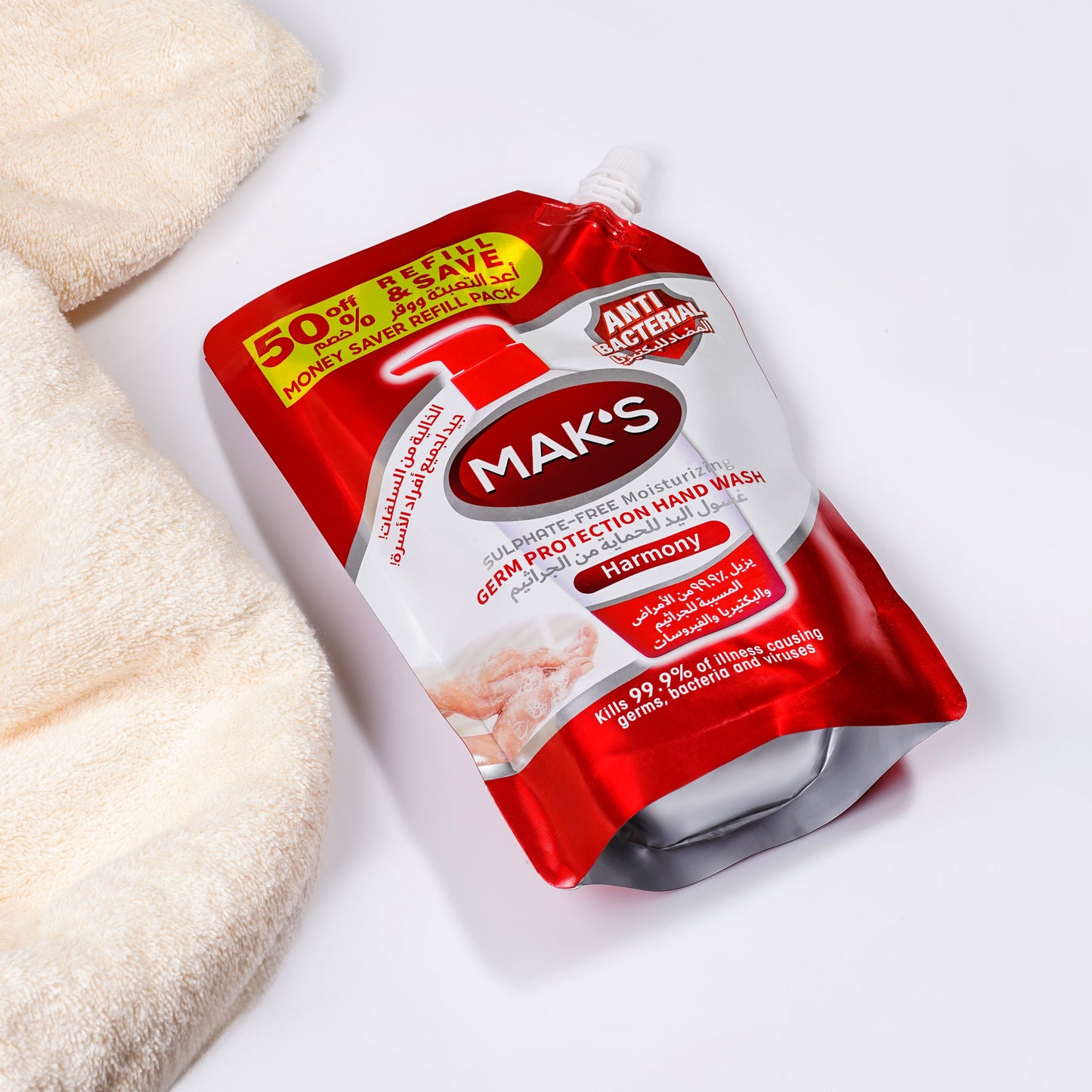 MAK’s Sulphate Free Anti Bacterial Handwash - Harmony (Pouch) 600ml