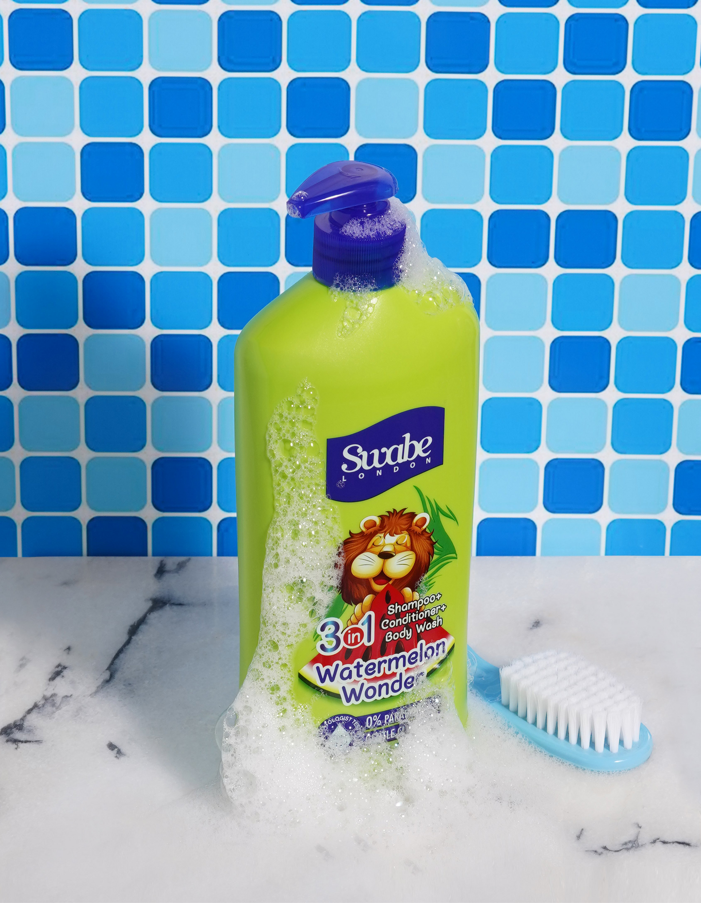 Swabe Kids by Mak's Watermelon Wonder 3-in-1 Shampoo, Conditioner and Body Wash 550ml