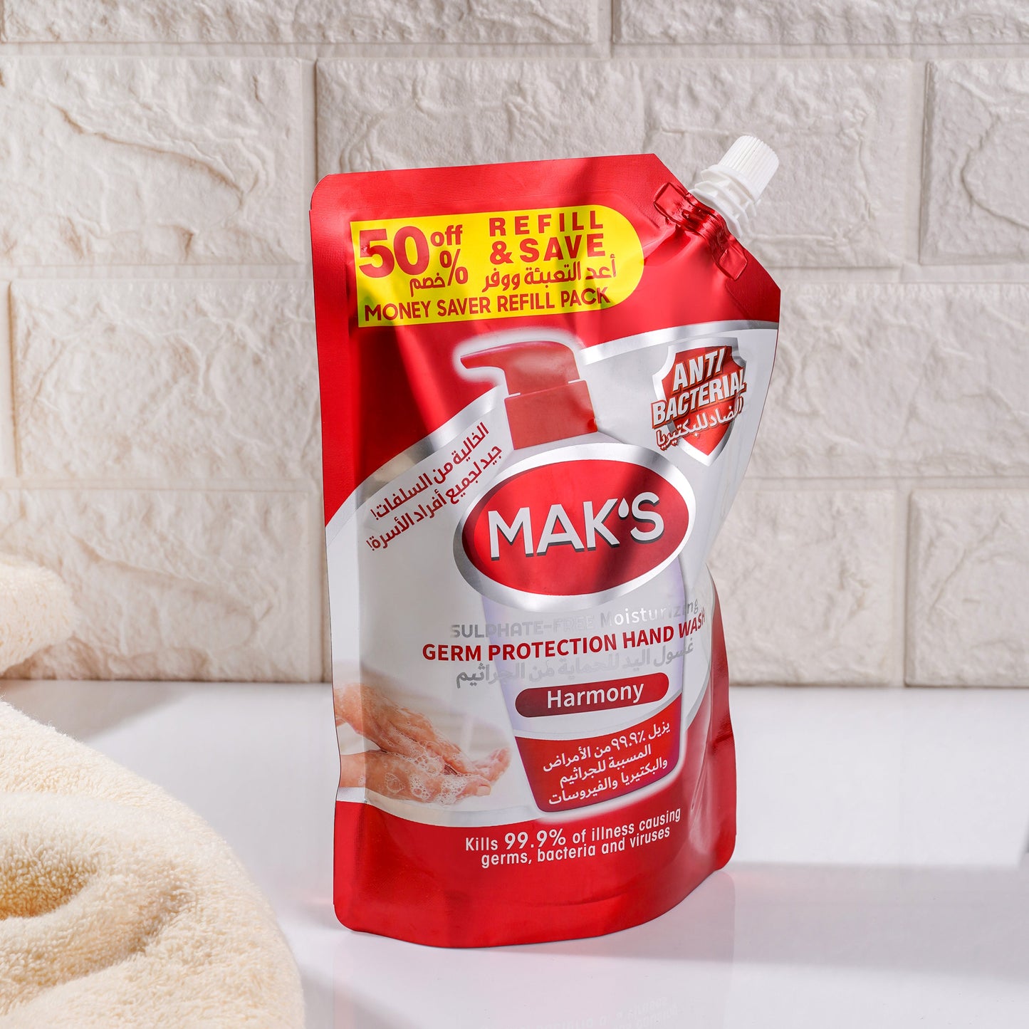 MAK’s Sulphate Free Anti Bacterial Handwash - Harmony (Pouch) 600ml