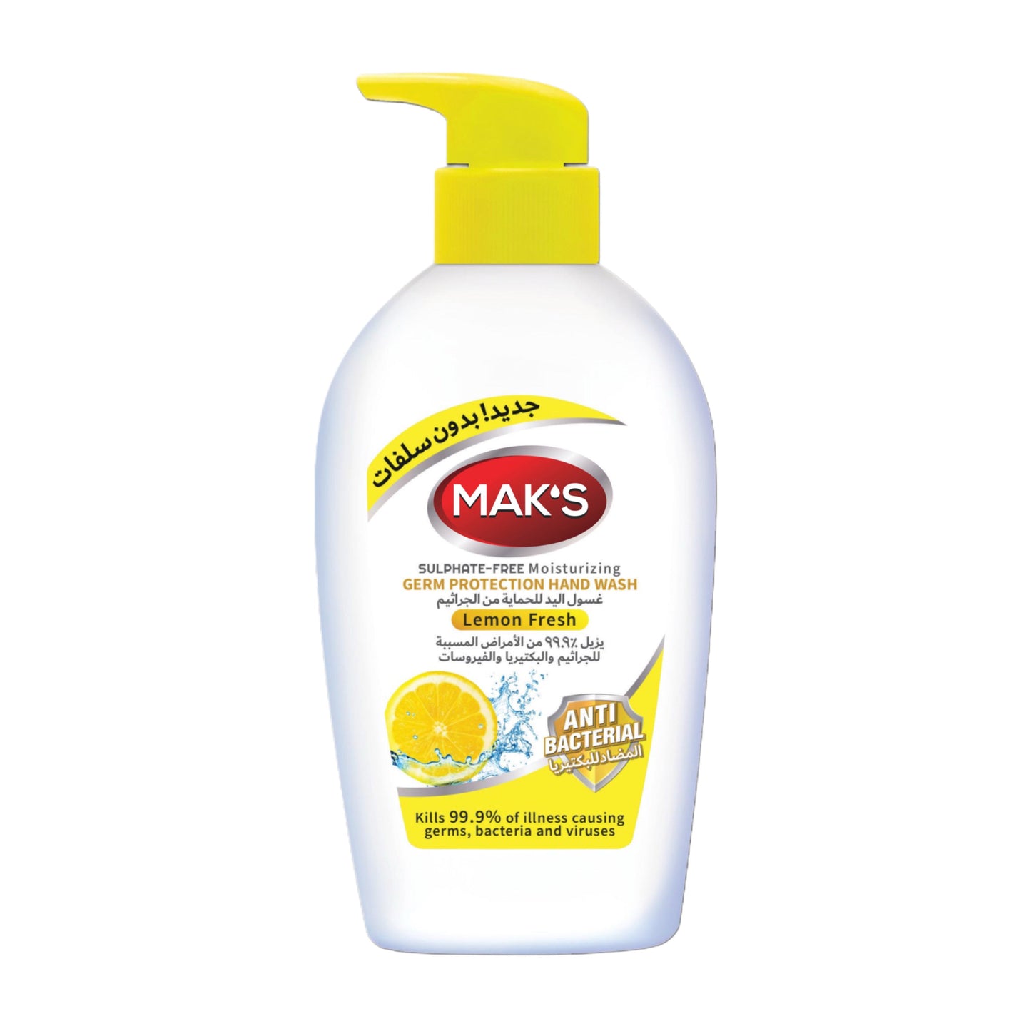 MAK’s Sulphate Free Anti Bacterial Handwash - Lemon Fresh 200ml