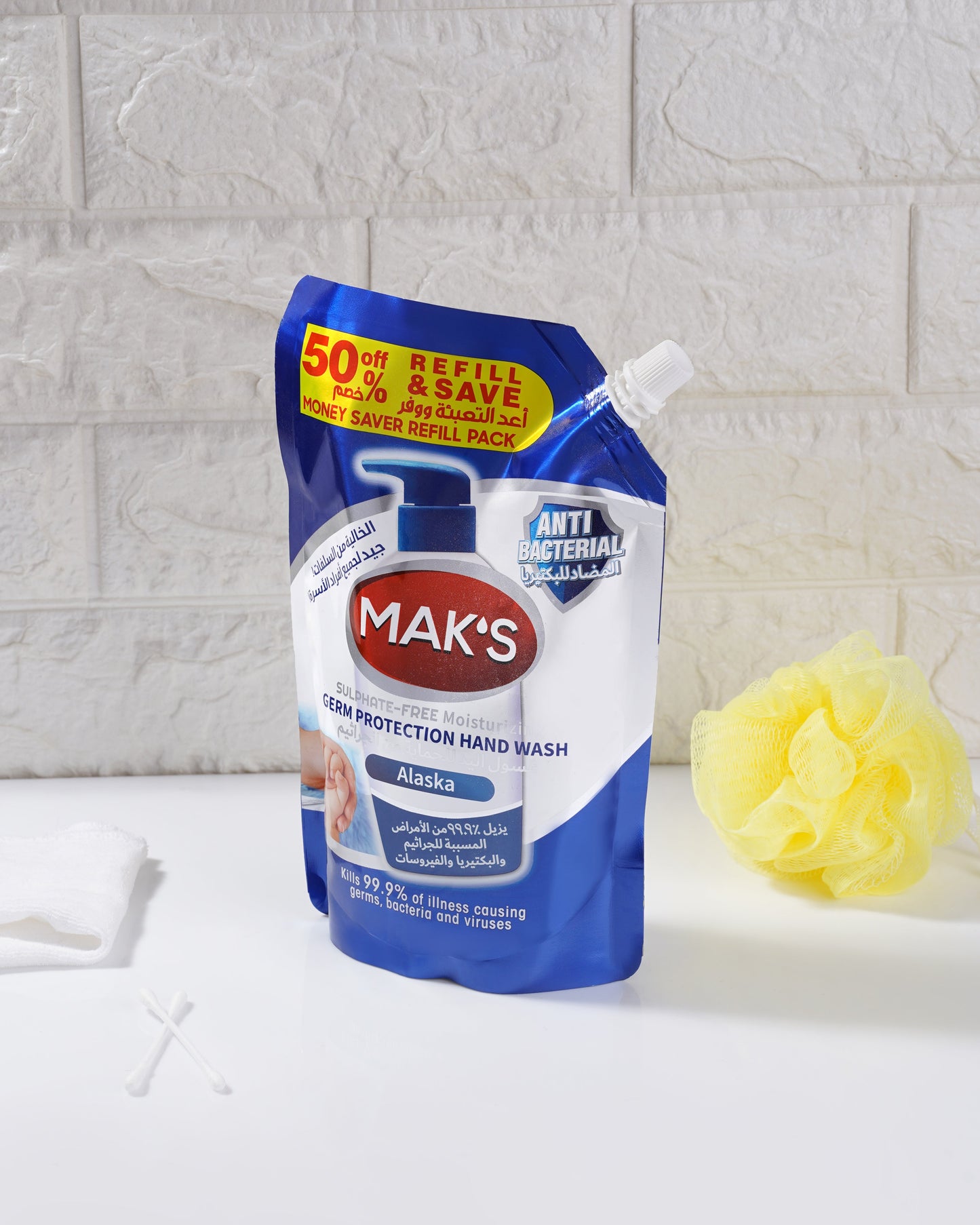 MAK’s Sulphate Free Anti Bacterial Handwash - Alaska (Pouch) 600ml
