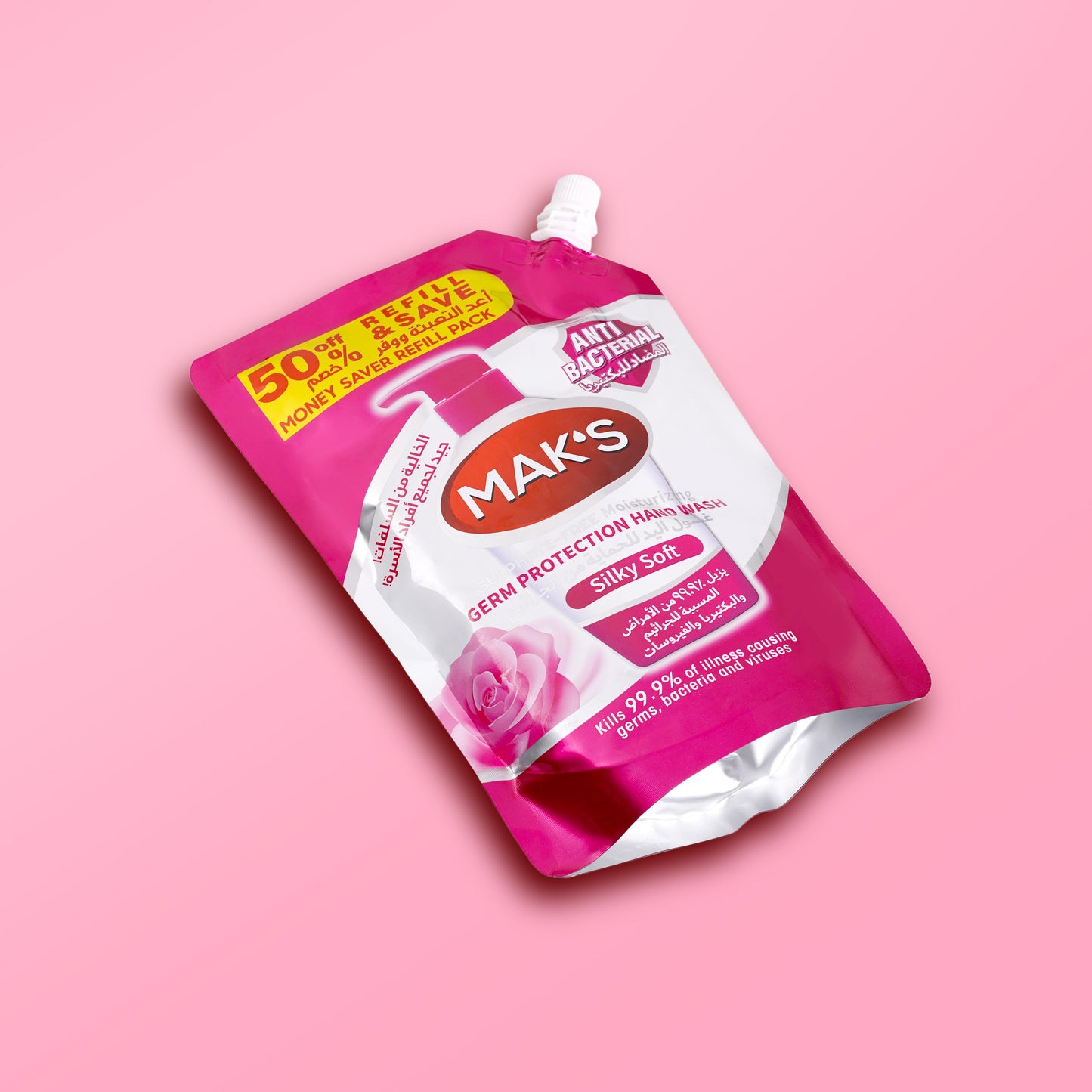 MAK’s Sulphate Free Anti Bacterial Handwash - Silky Soft (Pouch) 600ml