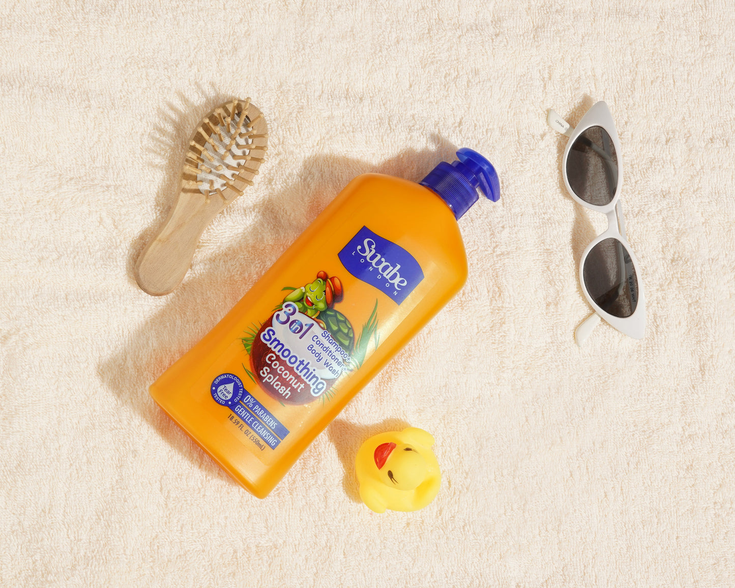 Swabe Kids by Mak's Coconut Splash 3-in-1 Shampoo, Conditioner, and Body Wash 550ml