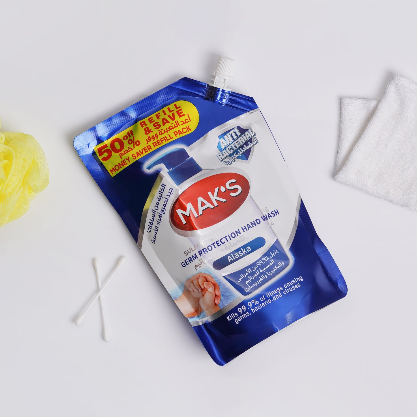 MAK’s Sulphate Free Anti Bacterial Handwash - Alaska (Pouch) 600ml